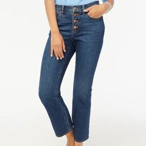 New J. Crew‎ Blue Medium Wash All-Day Stretch Flare Crop Jean Size 26